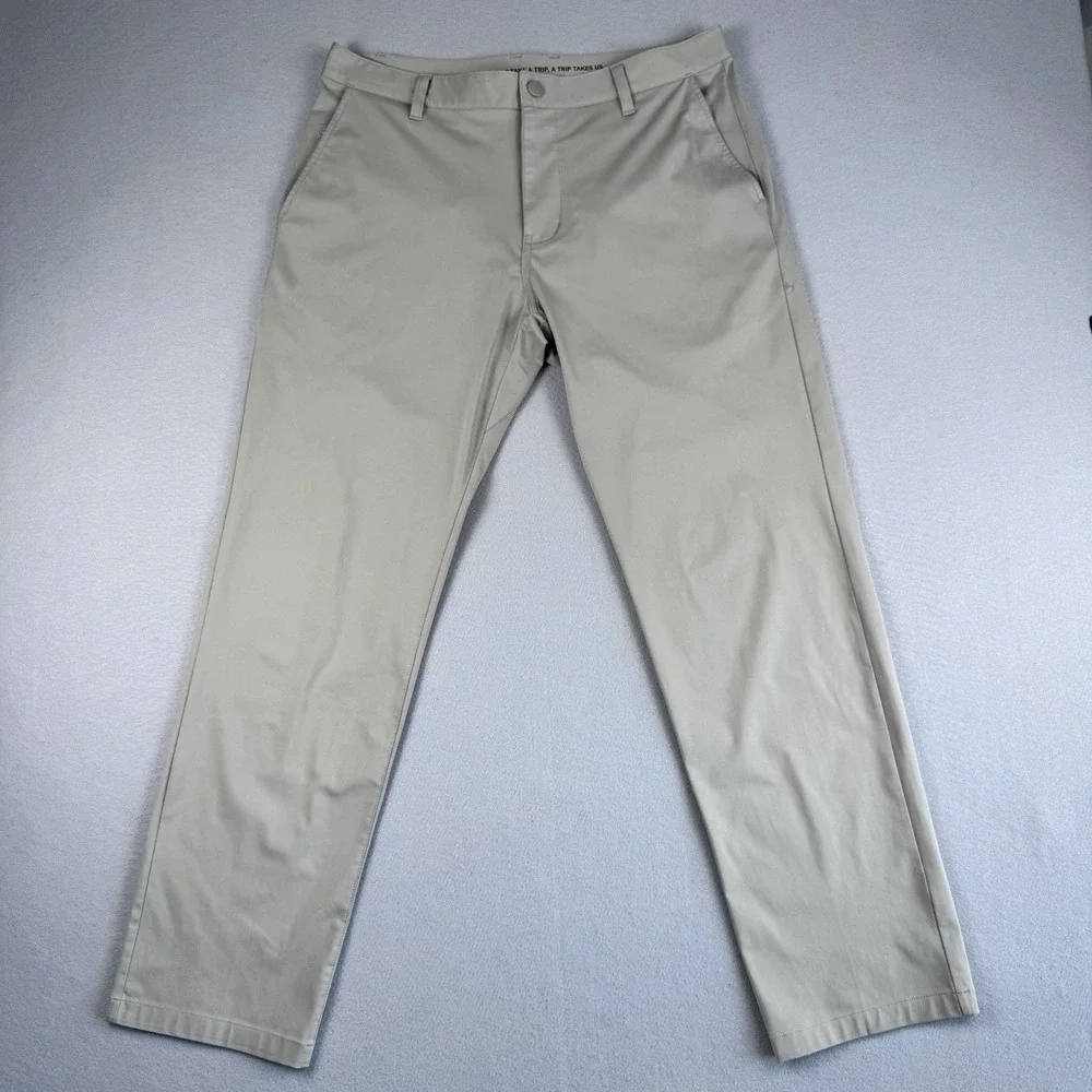 Rhone Commuter Pant Men 33x30 Classic Fit Tan Golf Chino Athletic Khaki